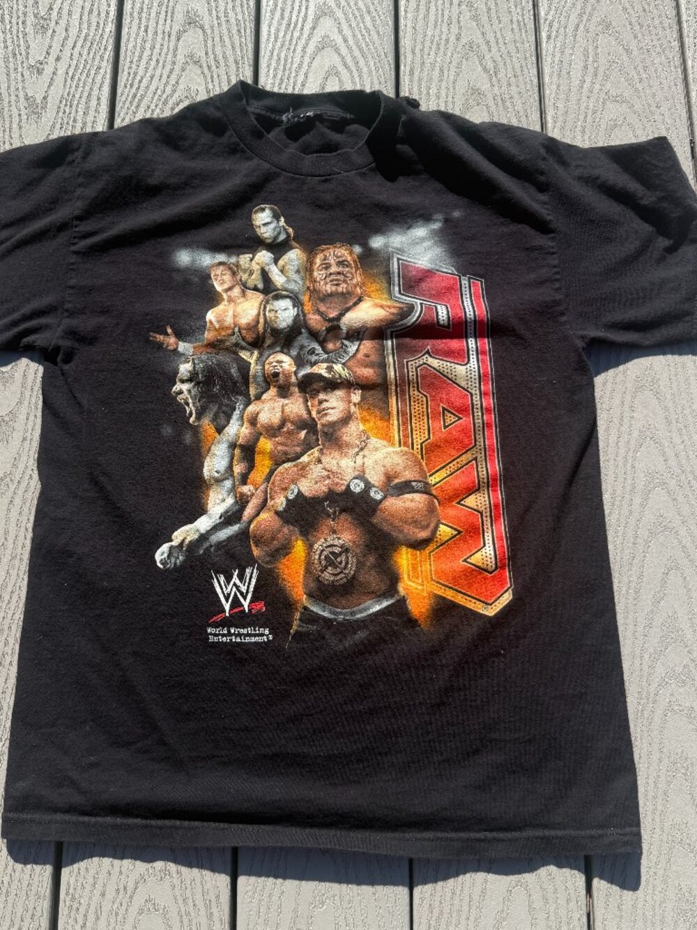 2007 WWE RAW  Wrestling Shirt Black Mens Medium